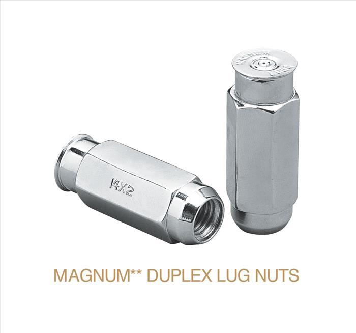 Magnum Duplex Lug Nuts - 7/8 Inch Hex, 2.38 Inch Tall Chrome Plated